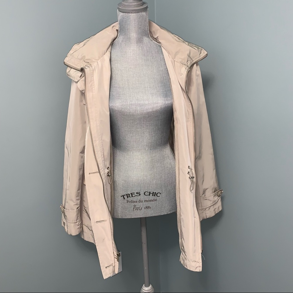 LONDON FOG lightweight spring tan hooded Jacket women’s size Medium - Picture 4 of 14